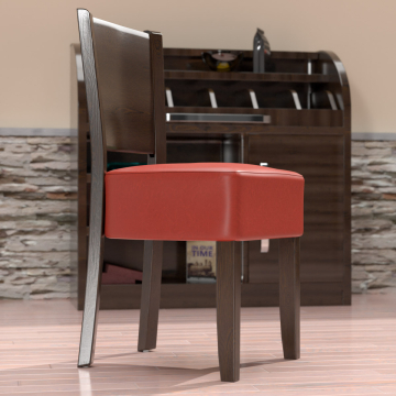 CARLO | Chaise de restaurant | Rouge | Cuir