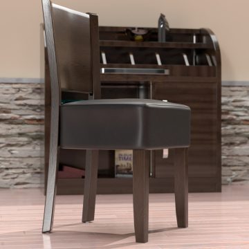 CARLO | Chaise de restaurant | Noir | Cuir