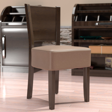 Carlo | Leather Restaurant Chair | Taupe | Leather