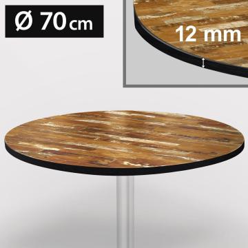 COMPACT | HPL Bistro Tischplatte | Ø70cm | Vintage Wenge 