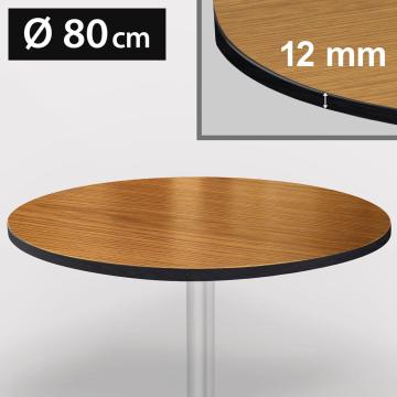 COMPACT | HPL Bistro Tischplatte | Ø80cm | Eiche 