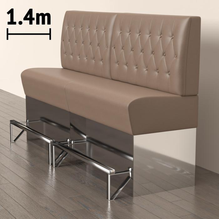 DALLAS | Panchina del ristorante | L:H 140 x 133 cm | Taupe | Rombo Chesterfield | Pelle