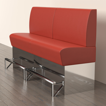DALLAS | Counter Height Banquette Bench | W:H 100 x 133 cm | Red | Smooth | Leather
