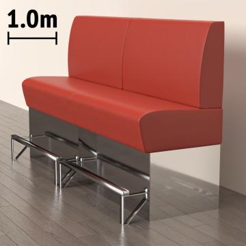 DALLAS | Counter Height Banquette Bench | W:H 100 x 133 cm | Red | Smooth | Leather