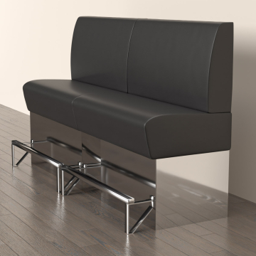 DALLAS | Counter Height Banquette Bench | W:H 100 x 133 cm | Black | Smooth | Leather