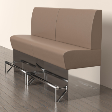 DALLAS | Counter Height Banquette Bench | W:H 100 x 133 cm | Taupe | Smooth | Leather