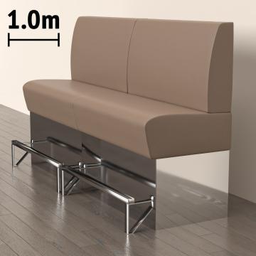 DALLAS | Counter Height Banquette Bench | W:H 100 x 133 cm | Taupe | Smooth | Leather