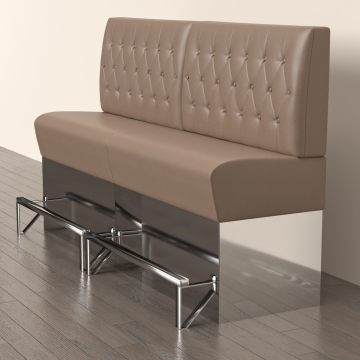 DALLAS | Panchina del ristorante | L:H 140 x 133 cm | Taupe | Rombo Chesterfield | Pelle