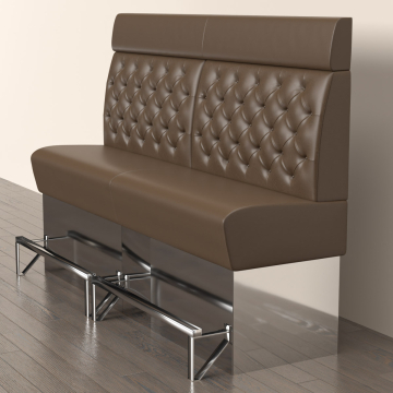 DALLAS | Gastro Hochbank | B:H 180 x 158 cm | Braun | Chesterfield | Leder