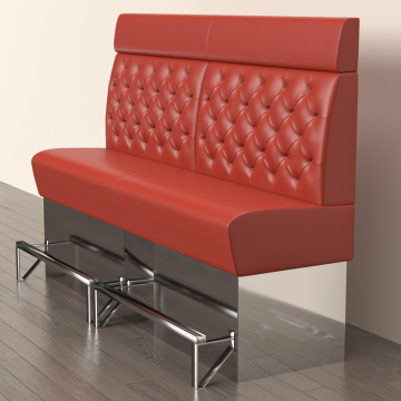 DALLAS | Gastro Hochbank | B:H 180 x 158 cm | Rot | Chesterfield | Leder