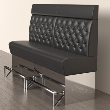 DALLAS | Gastro Hochbank | B:H 180 x 158 cm | Schwarz | Chesterfield | Leder