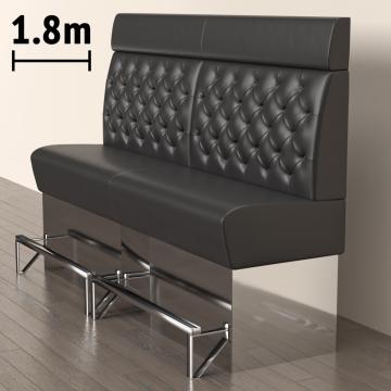 DALLAS | Gastro Hochbank | B:H 180 x 158 cm | Schwarz | Chesterfield | Leder