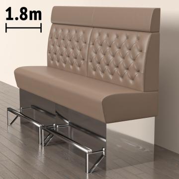 DALLAS | Gastro Hochbank | B:H 180 x 158 cm | Taupe | Chesterfield | Leder