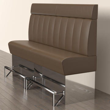 DALLAS | Gastro Hochbank | B:H 180 x 158 cm | Braun | Gestreift | Leder