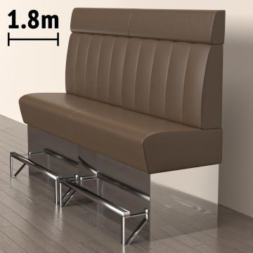 DALLAS | Gastro Hochbank | B:H 180 x 158 cm | Braun | Gestreift | Leder
