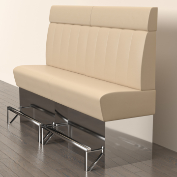 DALLAS | Gastro Hochbank | B:H 180 x 158 cm | Creme | Gestreift | Leder