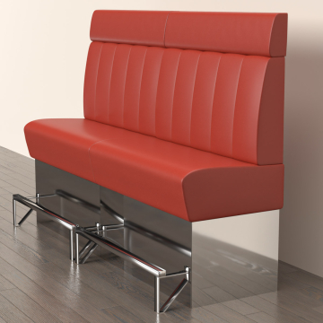DALLAS | Gastro Hochbank | B:H 180 x 158 cm | Rot | Gestreift | Leder