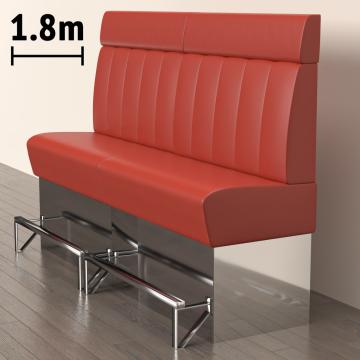 DALLAS | Gastro Hochbank | B:H 180 x 158 cm | Rot | Gestreift | Leder