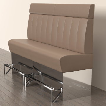 DALLAS | Gastro Hochbank | B:H 180 x 158 cm | Taupe | Gestreift | Leder