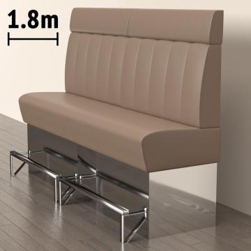 DALLAS | Gastro Hochbank | B:H 180 x 158 cm | Taupe | Gestreift | Leder
