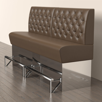 DALLAS | Gastrobänk | B:H 200 x 133 cm | Brun | Chesterfield | Läder