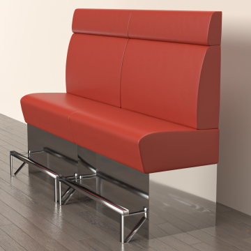 DALLAS | Gastro Hochbank | B:H 200 x 158 cm | Rot | Glatt | Leder