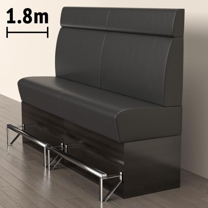 DENVER | Gastro Hochbank | B:H 180 x 158 cm | Schwarz | Glatt | Leder