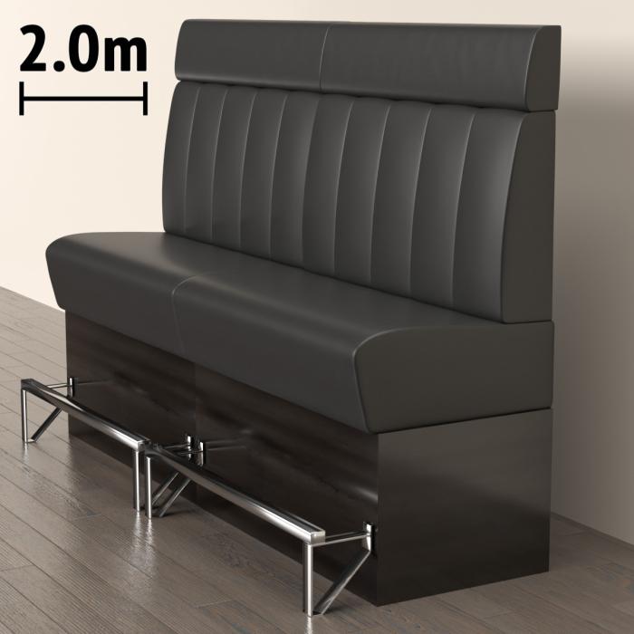 DENVER | Panchina del ristorante | L:H 200 x 158 cm | Nero | A righe | Pelle