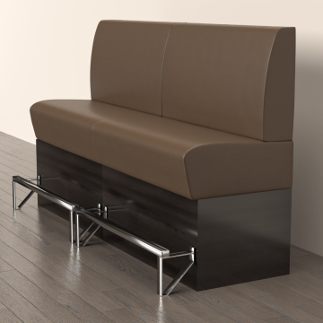 DENVER | Counter Height Banquette Bench | W:H 100 x 133 cm | Brown | Smooth | Leather