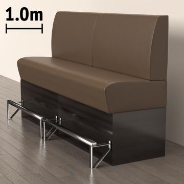 DENVER | Counter Height Banquette Bench | W:H 100 x 133 cm | Brown | Smooth | Leather