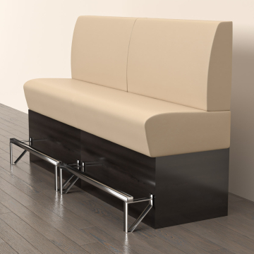 DENVER | Counter Height Banquette Bench | W:H 100 x 133 cm | Cream | Smooth | Leather