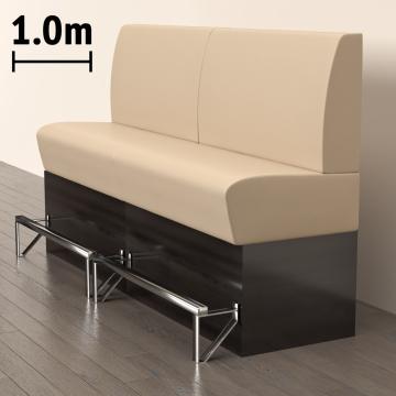 DENVER | Counter Height Banquette Bench | W:H 100 x 133 cm | Cream | Smooth | Leather