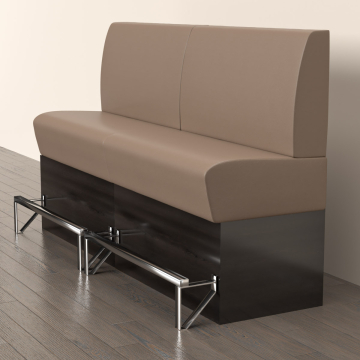 DENVER | Counter Height Banquette Bench | W:H 100 x 133 cm | Taupe | Smooth | Leather