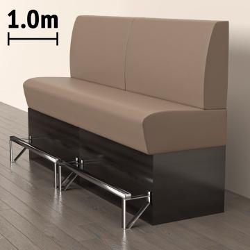 DENVER | Counter Height Banquette Bench | W:H 100 x 133 cm | Taupe | Smooth | Leather