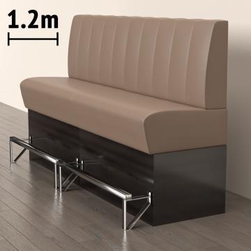 DENVER | Banco para hostelería | Ancho:Alto 120 x 133 cm | Taupe | Rayas | Piel