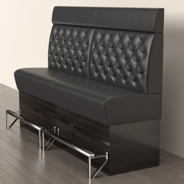 DENVER | Gastrobänk | B:H 140 x 158 cm | Svart | Chesterfield | Läder