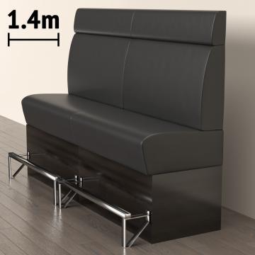 DENVER | Panchina del ristorante | L:H 140 x 158 cm | Nero | Liscio | Pelle