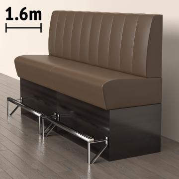 DENVER | Counter Height Banquette Bench | W:H 160 x 133 cm | Brown | Striped | Leather