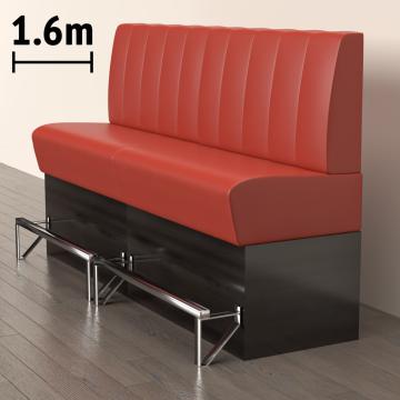 DENVER | Counter Height Banquette Bench | W:H 160 x 133 cm | Red | Striped | Leather