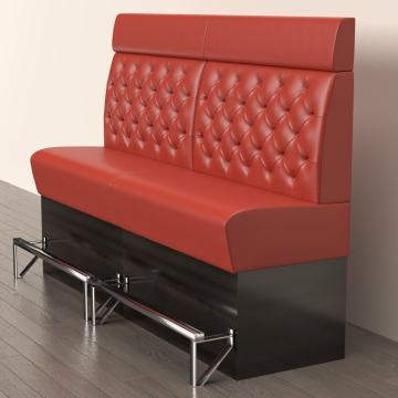 DENVER | Gastro Hochbank | B:H 180 x 158 cm | Rot | Chesterfield | Leder