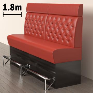 DENVER | Gastro Hochbank | B:H 180 x 158 cm | Rot | Chesterfield | Leder