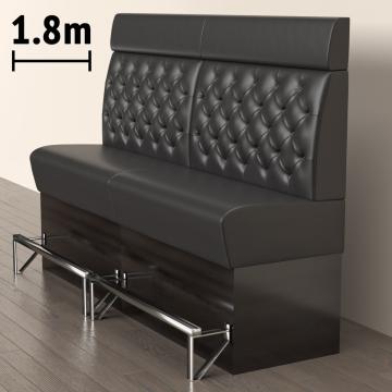DENVER | Gastro Hochbank | B:H 180 x 158 cm | Schwarz | Chesterfield | Leder