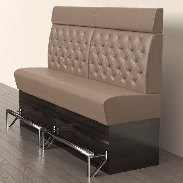 DENVER | Gastro Hochbank | B:H 180 x 158 cm | Taupe | Chesterfield | Leder