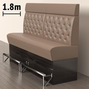 DENVER | Gastro Hochbank | B:H 180 x 158 cm | Taupe | Chesterfield | Leder