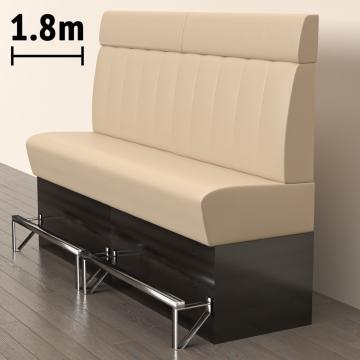 DENVER | Gastro Hochbank | B:H 180 x 158 cm | Creme | Gestreift | Leder