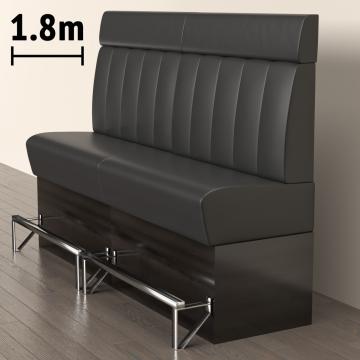 DENVER | Gastro Hochbank | B:H 180 x 158 cm | Schwarz | Gestreift | Leder