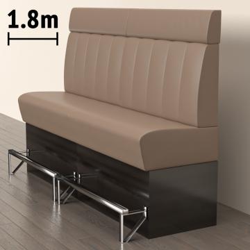 DENVER | Gastro Hochbank | B:H 180 x 158 cm | Taupe | Gestreift | Leder