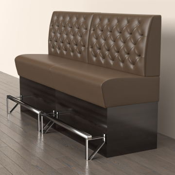 DENVER | Gastrobänk | B:H 200 x 133 cm | Brun | Chesterfield | Läder