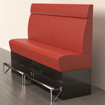 DENVER | Gastro Hochbank | B:H 200 x 158 cm | Rot | Glatt | Leder