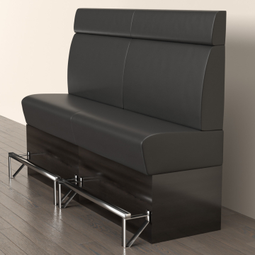 DENVER | Gastro Hochbank | B:H 200 x 158 cm | Schwarz | Glatt | Leder